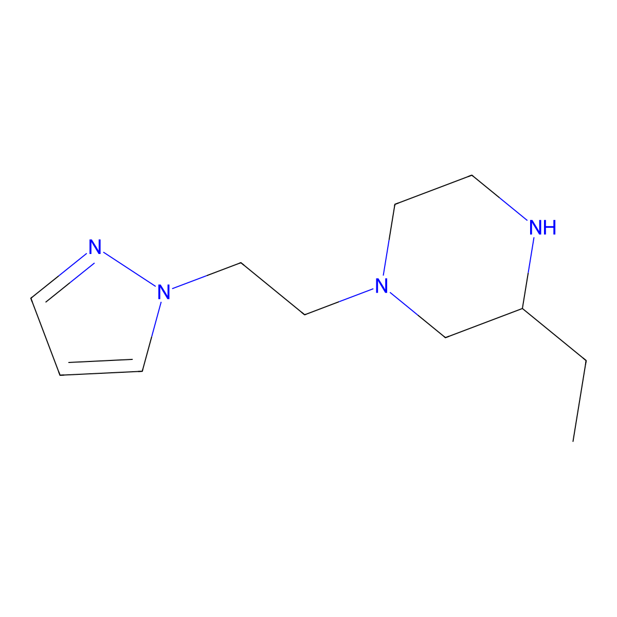 3-ethyl-1-[2-(1H-pyrazol-1-yl)ethyl]piperazine molecular structure, CAS 1334146-93-8