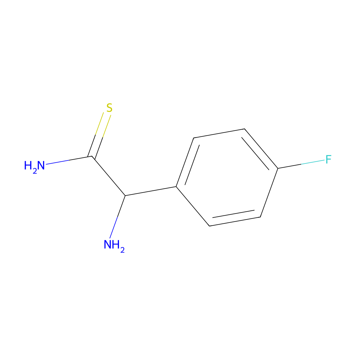 2-Amino-2-(4-fluorophenyl)ethanethioamide molecular structure, CAS 1334146-95-0