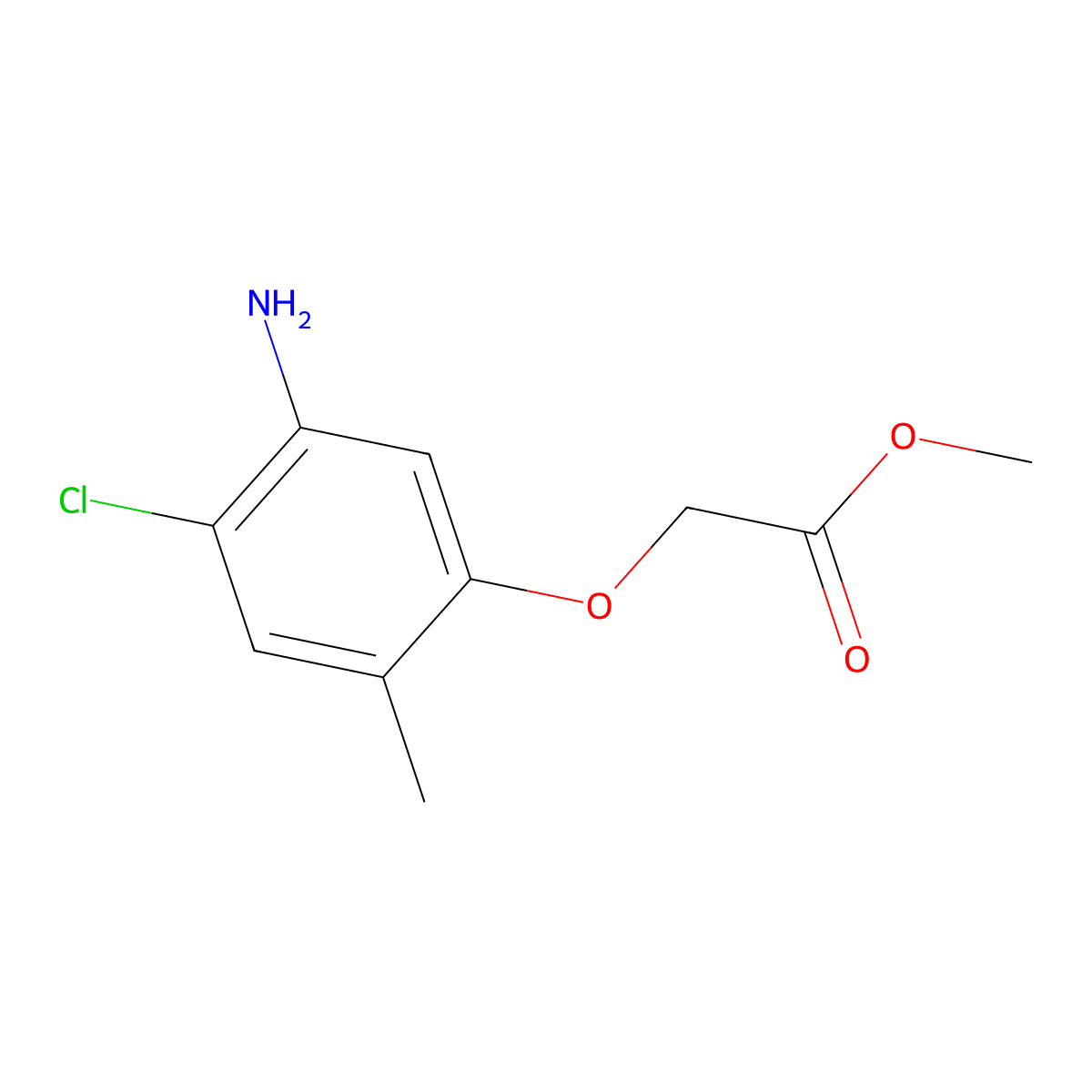 Methyl 2-(5-amino-4-chloro-2-methylphenoxy)acetate molecular structure, CAS 1334146-96-1