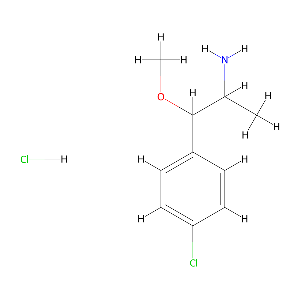 1-(4-Chlorophenyl)-1-methoxypropan-2-amine hydrochloride molecular structure, CAS 1334146-99-4