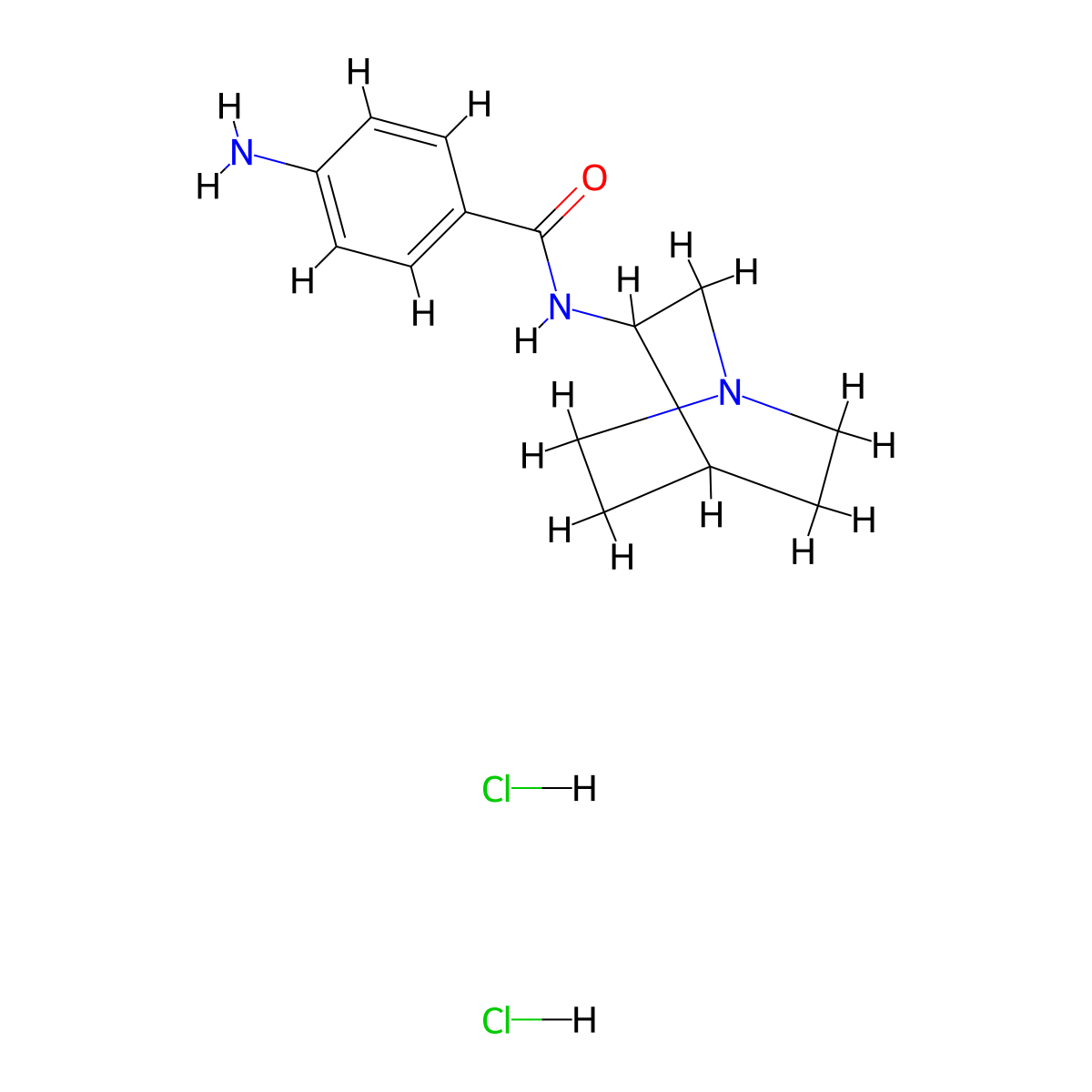 4-amino-N-{1-azabicyclo[2.2.2]octan-3-yl}benzamide dihydrochloride molecular structure, CAS 1334147-09-9