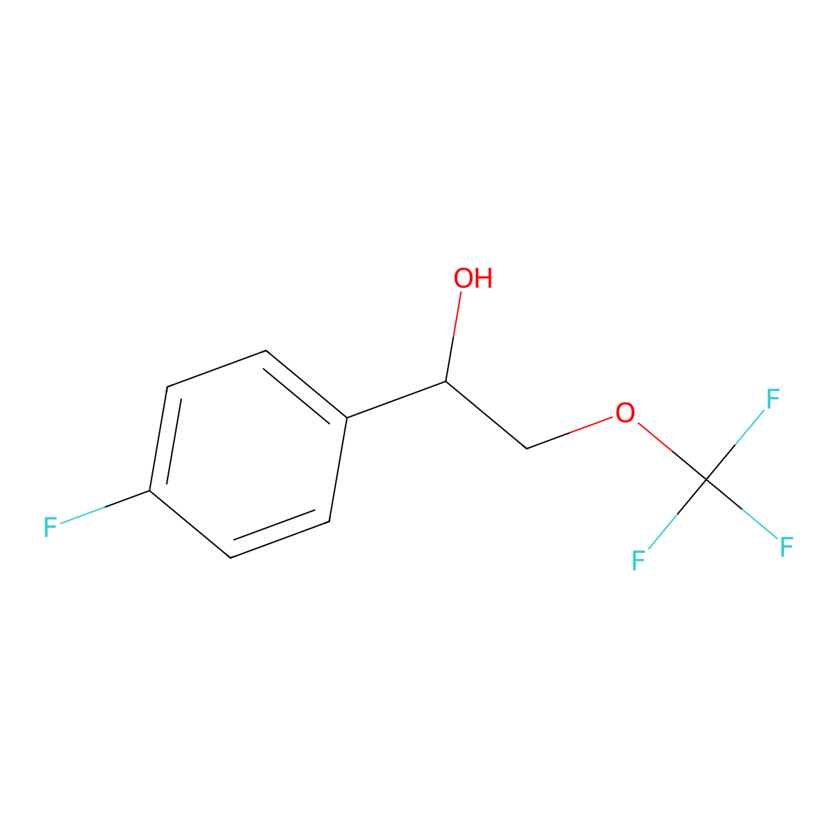 1-(4-Fluorophenyl)-2-(trifluoromethoxy)ethan-1-ol molecular structure, CAS 1334147-12-4