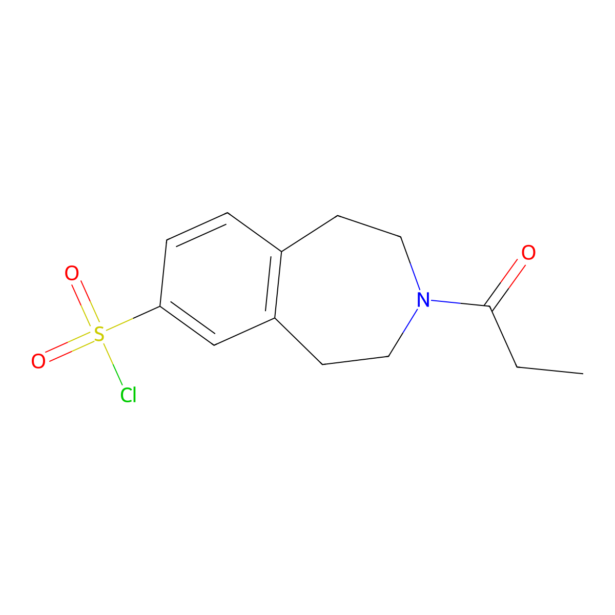 3-propanoyl-2,3,4,5-tetrahydro-1H-3-benzazepine-7-sulfonyl chloride molecular structure, CAS 1334147-15-7