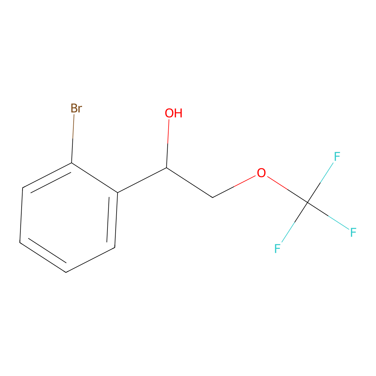 1-(2-Bromophenyl)-2-(trifluoromethoxy)ethan-1-ol molecular structure, CAS 1334147-17-9