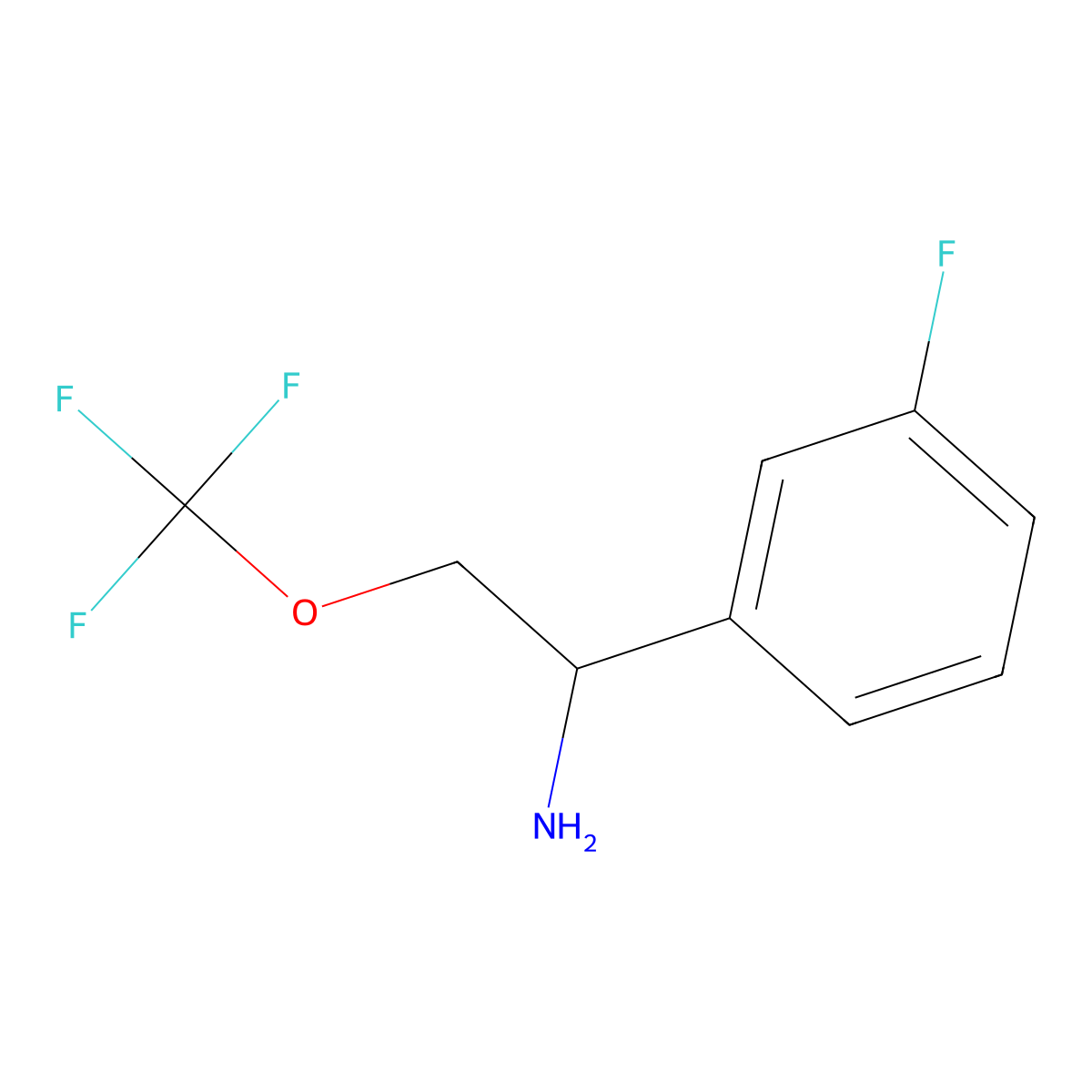 1-(3-Fluorophenyl)-2-(trifluoromethoxy)ethan-1-amine molecular structure, CAS 1334147-19-1