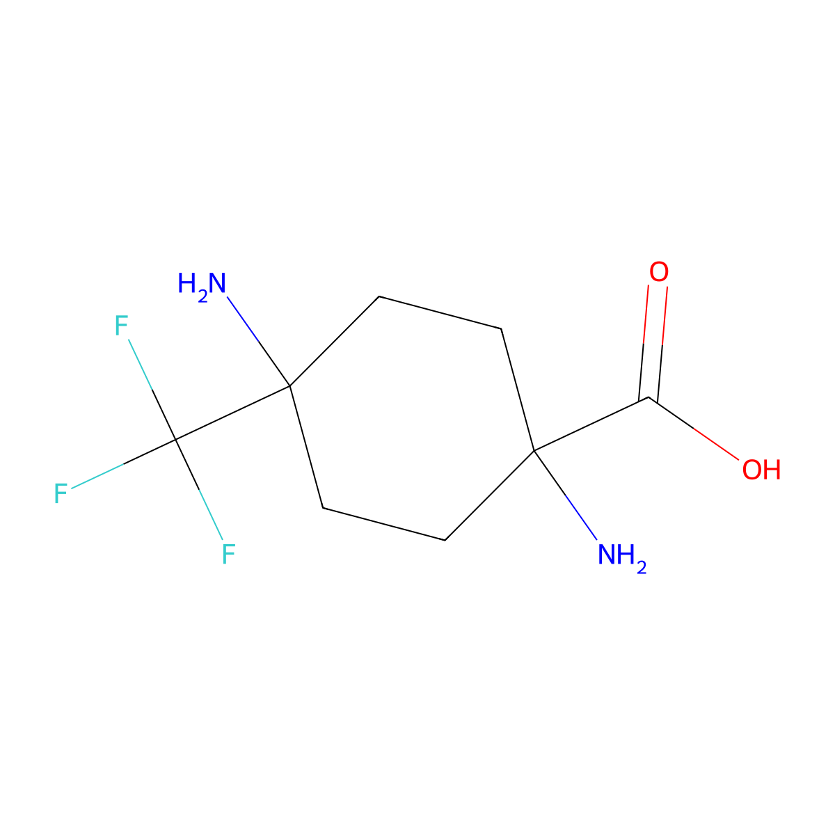 1,4-Diamino-4-(trifluoromethyl)cyclohexane-1-carboxylic acid molecular structure, CAS 1334147-22-6