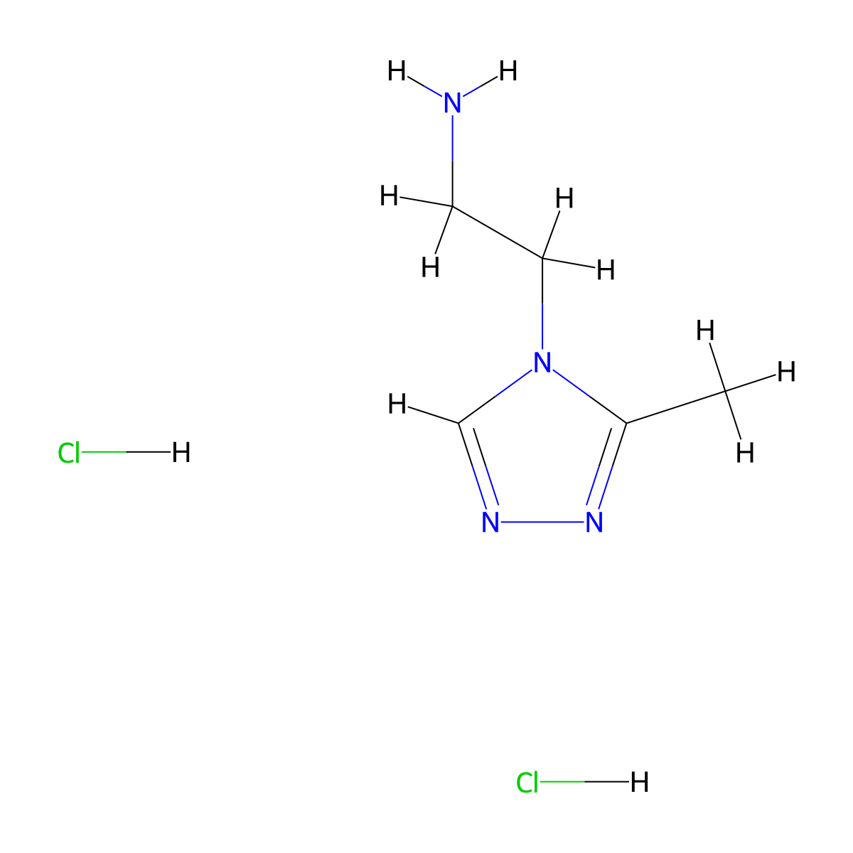 2-(3-methyl-4H-1,2,4-triazol-4-yl)ethan-1-amine dihydrochloride molecular structure, CAS 1334147-24-8