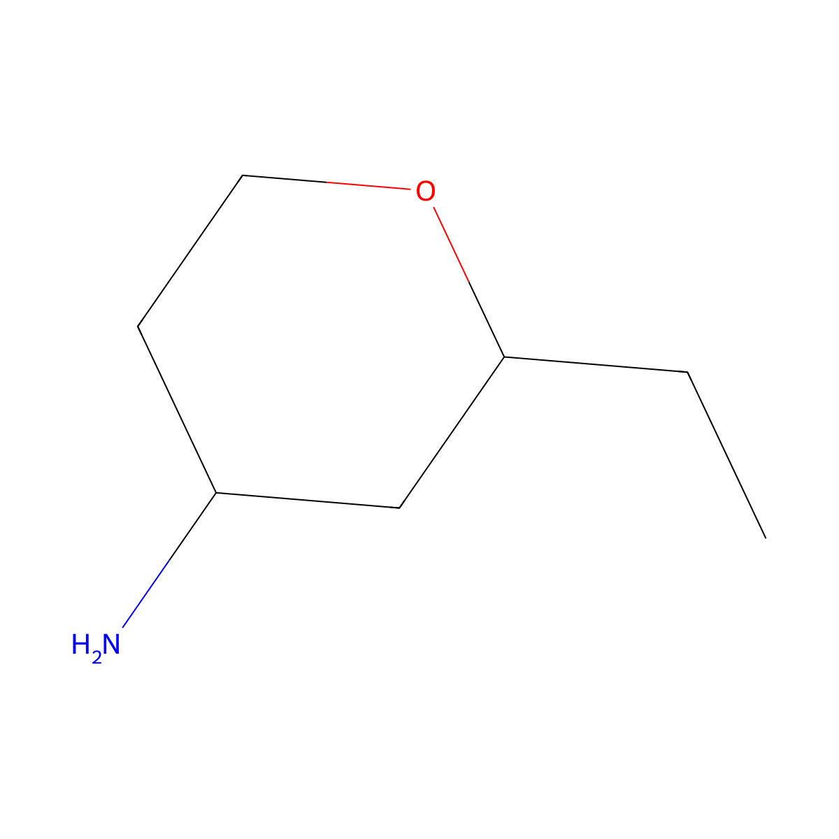 2-Ethyloxan-4-amine molecular structure, CAS 1334147-26-0