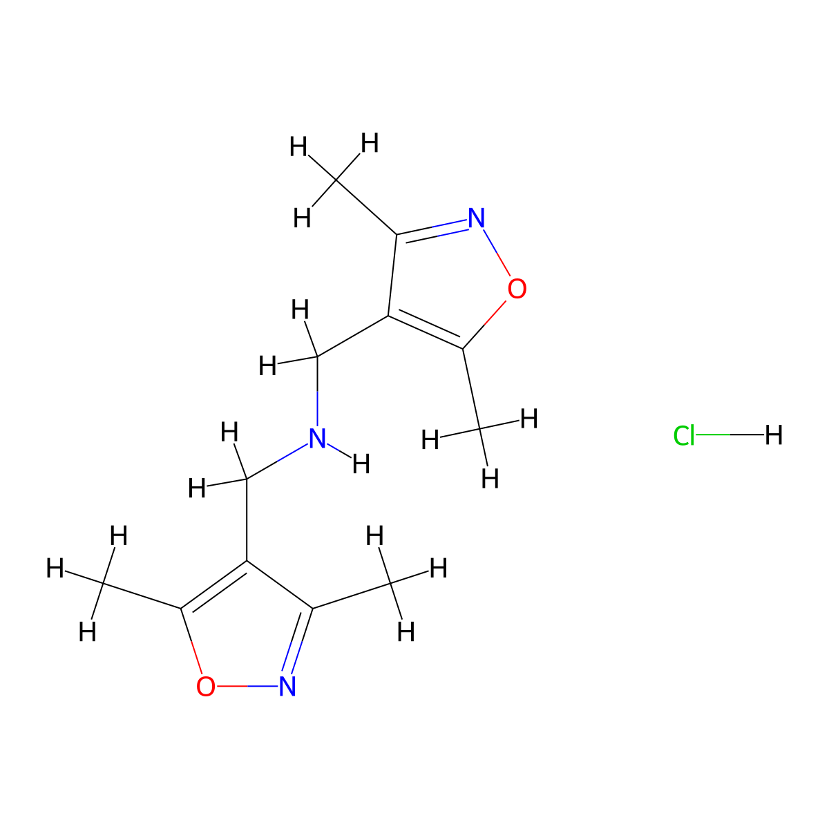 Bis[(dimethyl-1,2-oxazol-4-yl)methyl]amine hydrochloride molecular structure, CAS 1334147-27-1