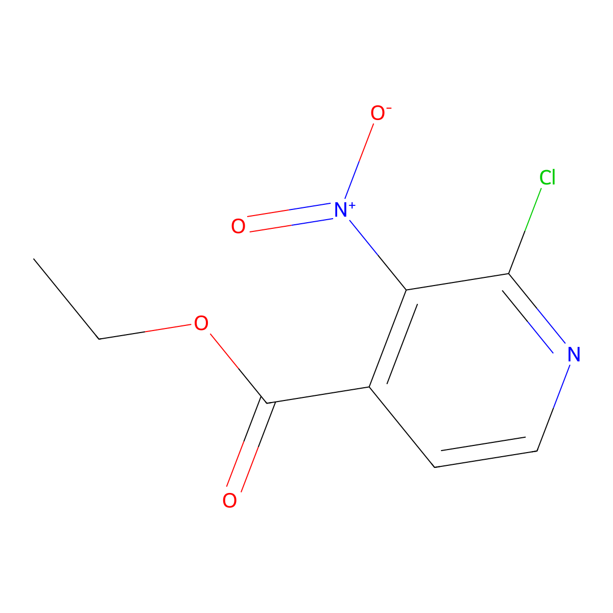 Ethyl 2-chloro-3-nitroisonicotinate molecular structure, CAS 1334147-28-2