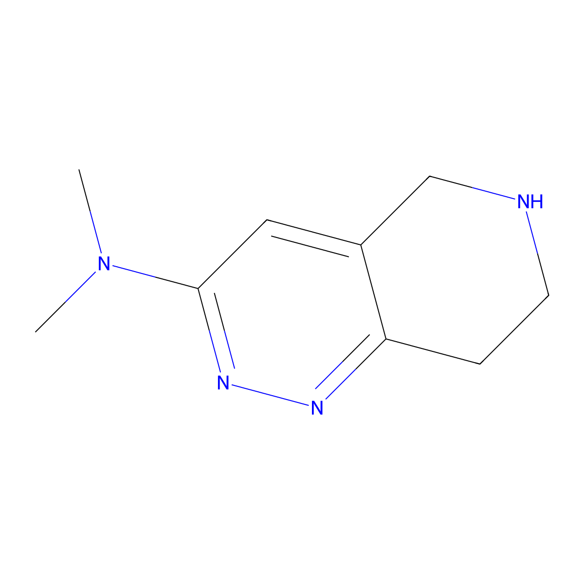 N,N-dimethyl-5H,6H,7H,8H-pyrido[4,3-c]pyridazin-3-amine molecular structure, CAS 1334147-29-3