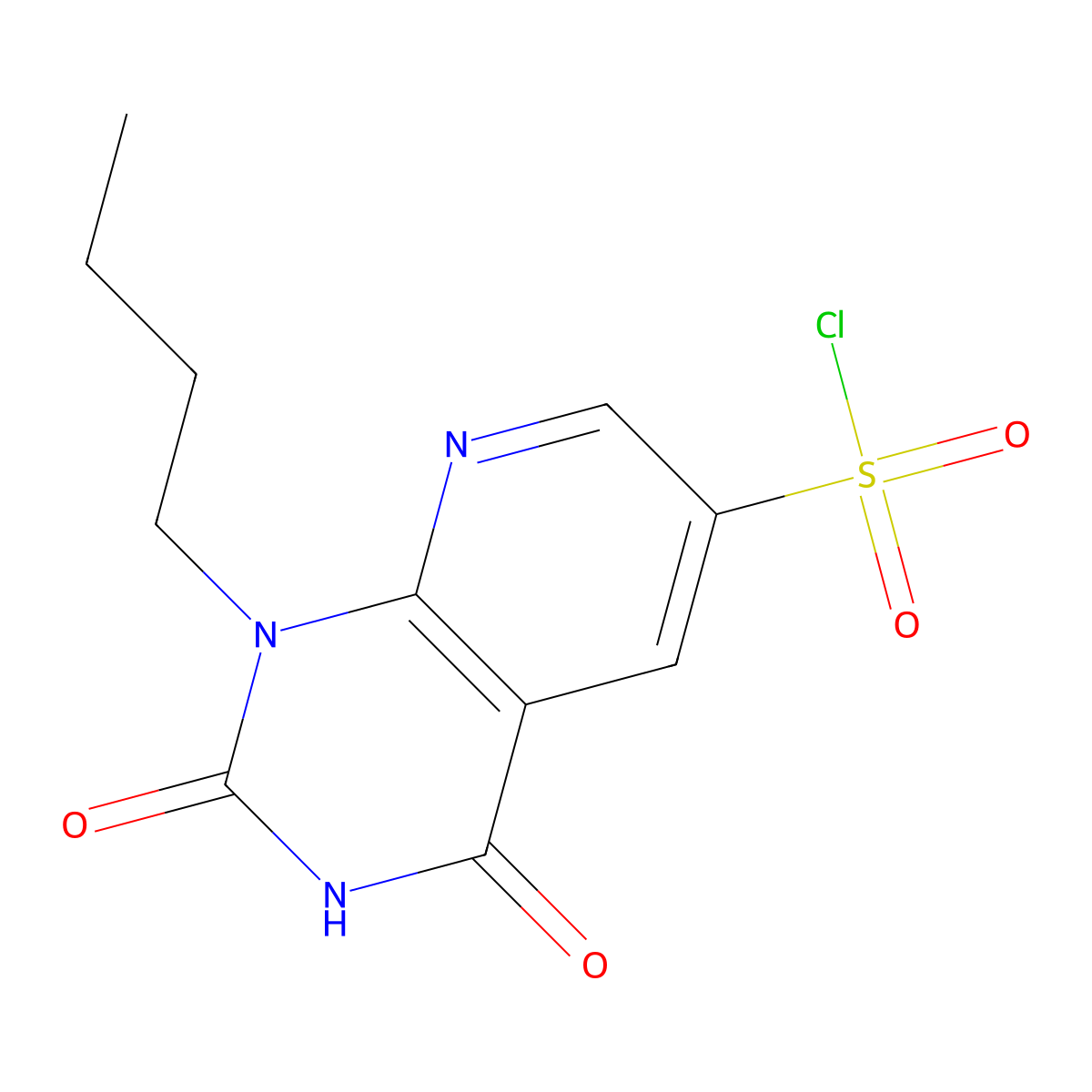 1-Butyl-2,4-dioxo-1,2,3,4-tetrahydropyrido[2,3-d]pyrimidine-6-sulfonyl chloride molecular structure, CAS 1334147-33-9