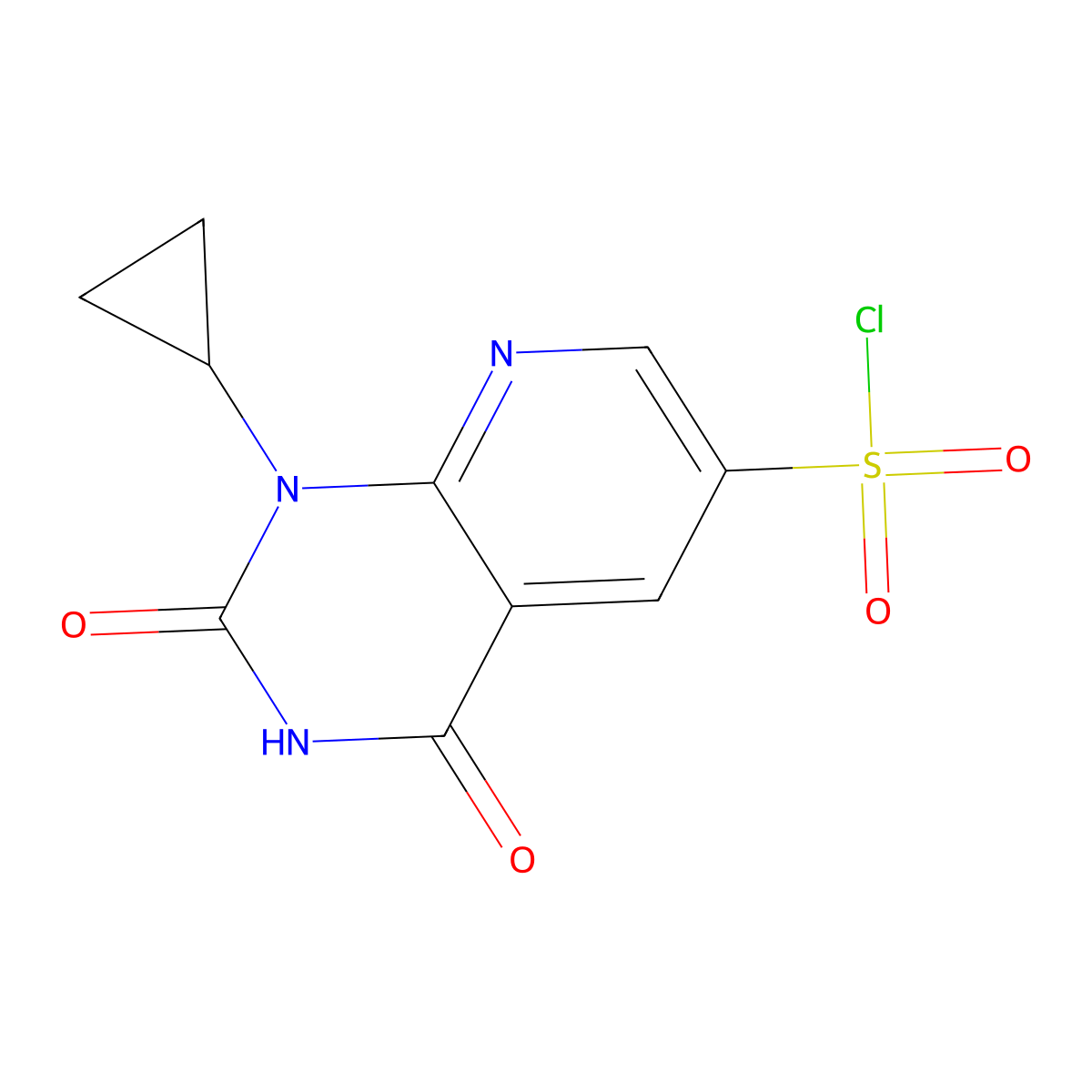 1-Cyclopropyl-2,4-dioxo-1,2,3,4-tetrahydropyrido[2,3-d]pyrimidine-6-sulfonyl chloride molecular structure, CAS 1334147-35-1