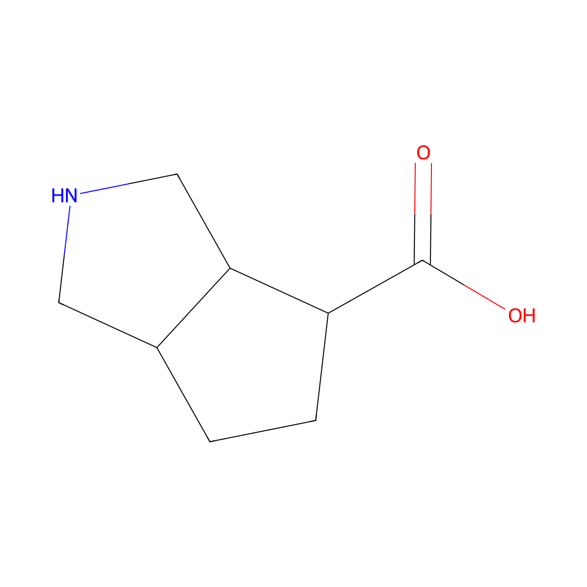 Octahydrocyclopenta[c]pyrrole-4-carboxylic acid molecular structure, CAS 1334147-36-2