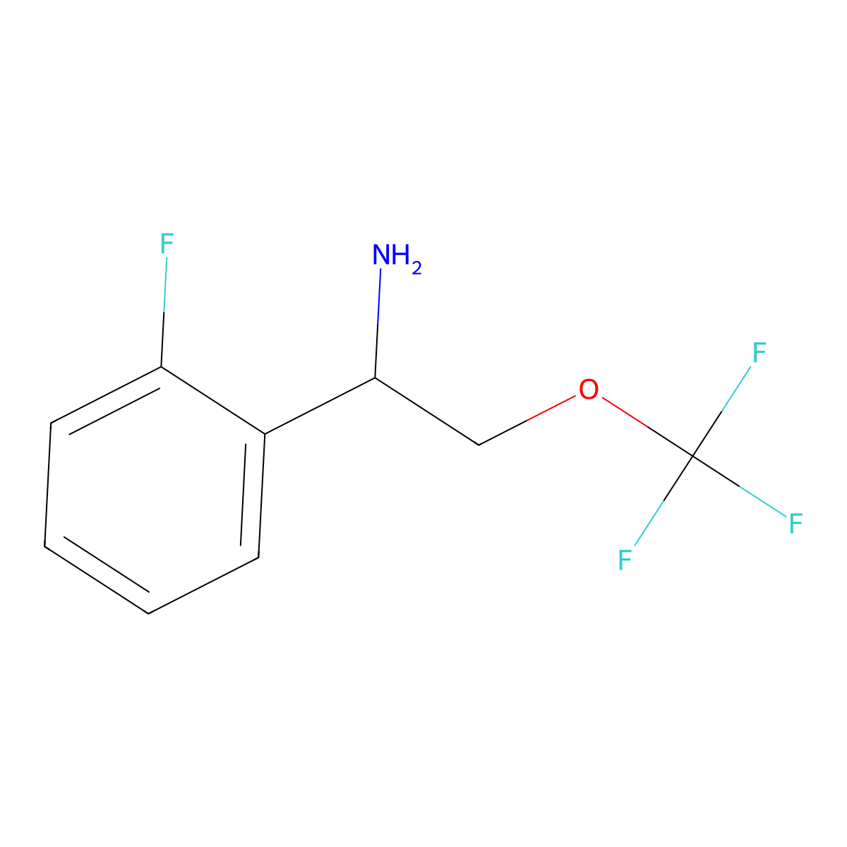 1-(2-Fluorophenyl)-2-(trifluoromethoxy)ethan-1-amine molecular structure, CAS 1334147-38-4