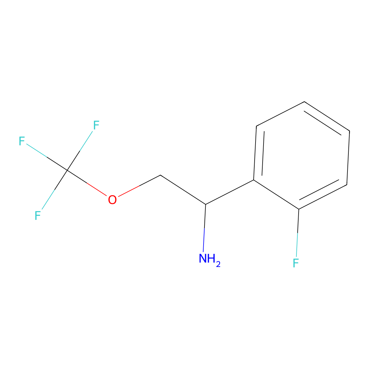 1-(2-Fluorophenyl)-2-(trifluoromethoxy)ethan-1-amine molecular structure, CAS 1334147-38-4