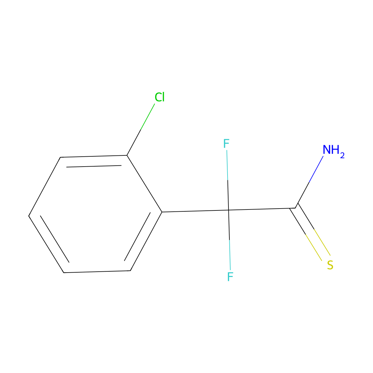 2-(2-Chlorophenyl)-2,2-difluoroethanethioamide molecular structure, CAS 1334147-41-9