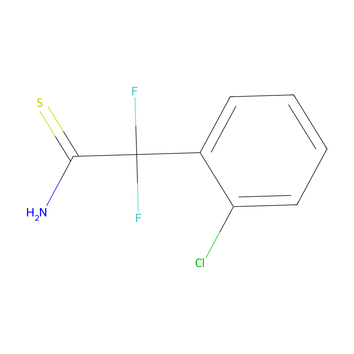 2-(2-Chlorophenyl)-2,2-difluoroethanethioamide molecular structure, CAS 1334147-41-9