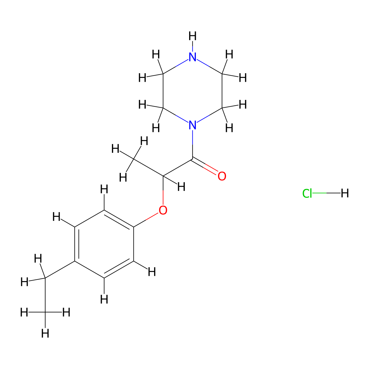 2-(4-Ethylphenoxy)-1-(piperazin-1-yl)propan-1-one hydrochloride molecular structure, CAS 1334147-49-7