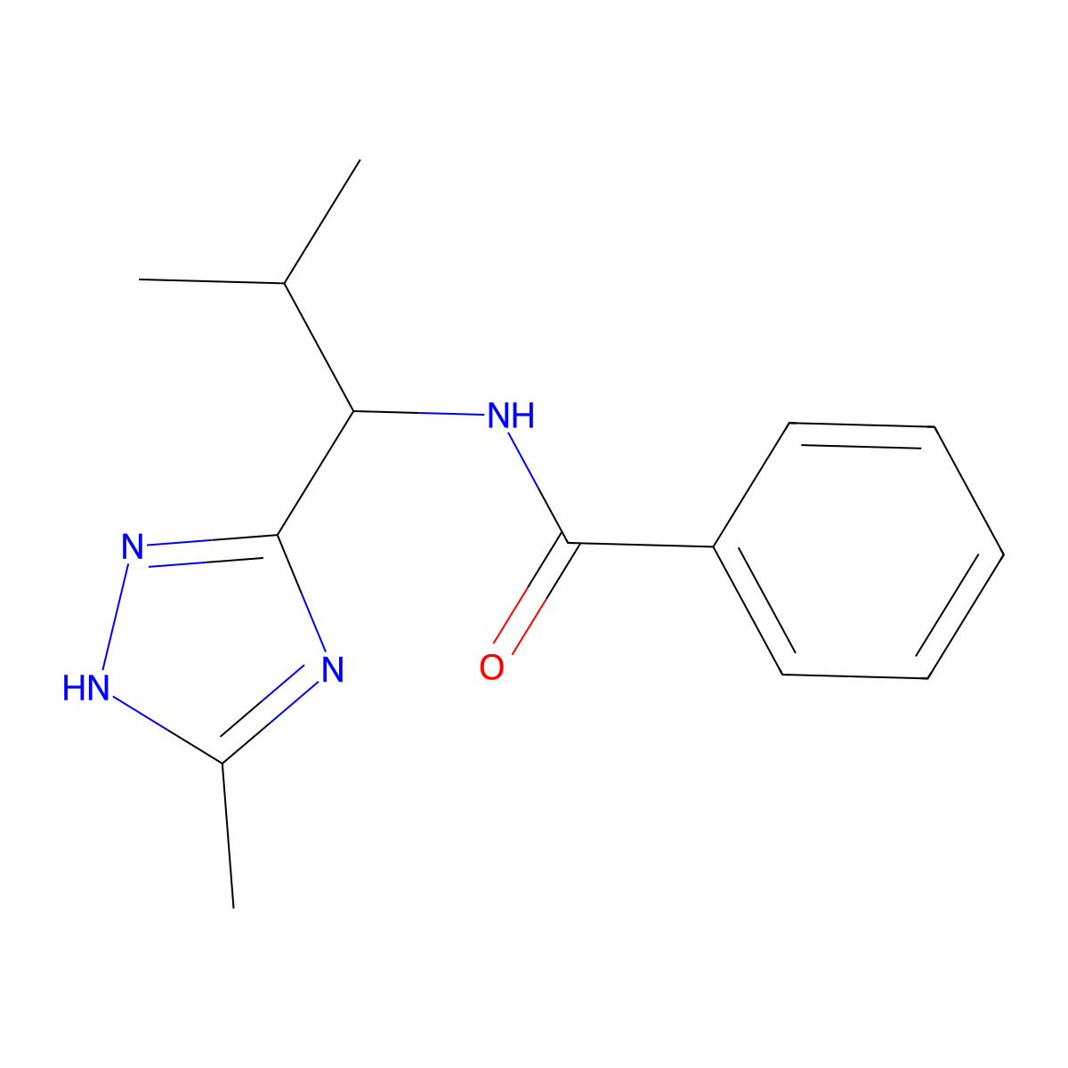 N-[2-methyl-1-(5-methyl-4H-1,2,4-triazol-3-yl)propyl]benzamide molecular structure, CAS 1334147-52-2