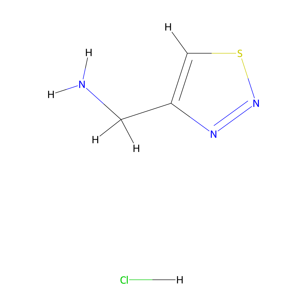 1,2,3-Thiadiazol-4-ylmethanamine hydrochloride molecular structure, CAS 1334147-54-4