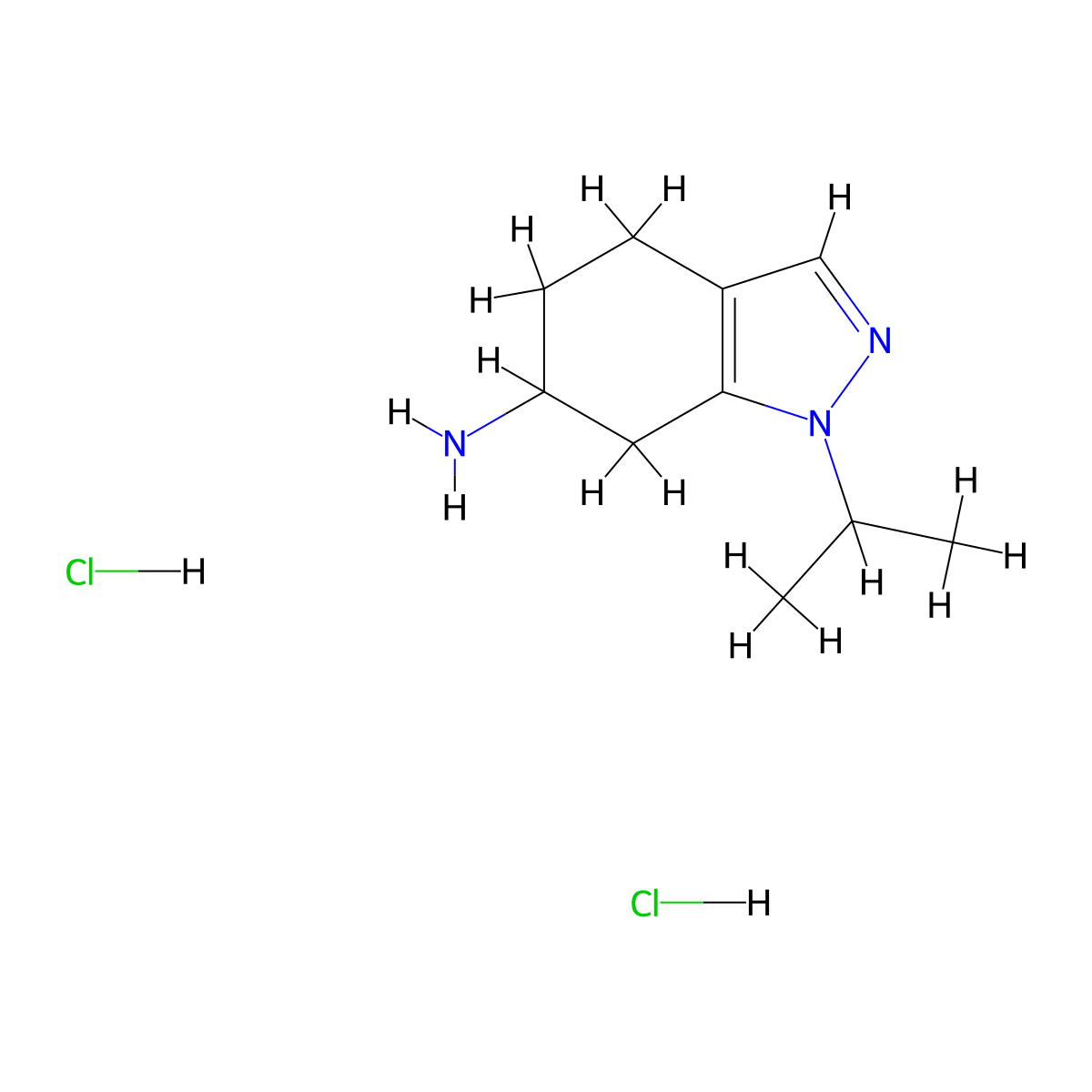 1-(propan-2-yl)-4,5,6,7-tetrahydro-1H-indazol-6-amine dihydrochloride molecular structure, CAS 1334147-55-5