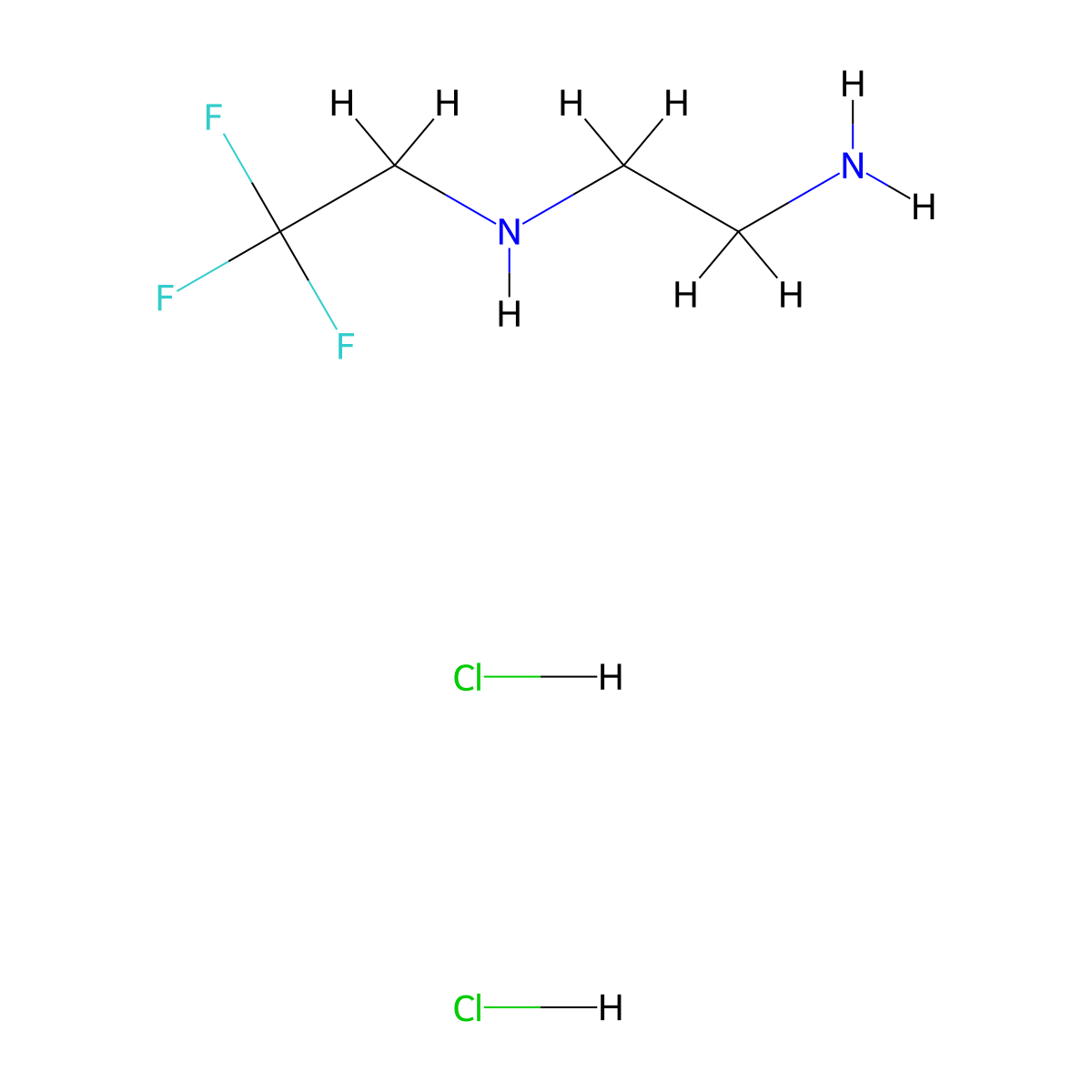 (2-Aminoethyl)(2,2,2-trifluoroethyl)amine dihydrochloride molecular structure, CAS 1334147-63-5