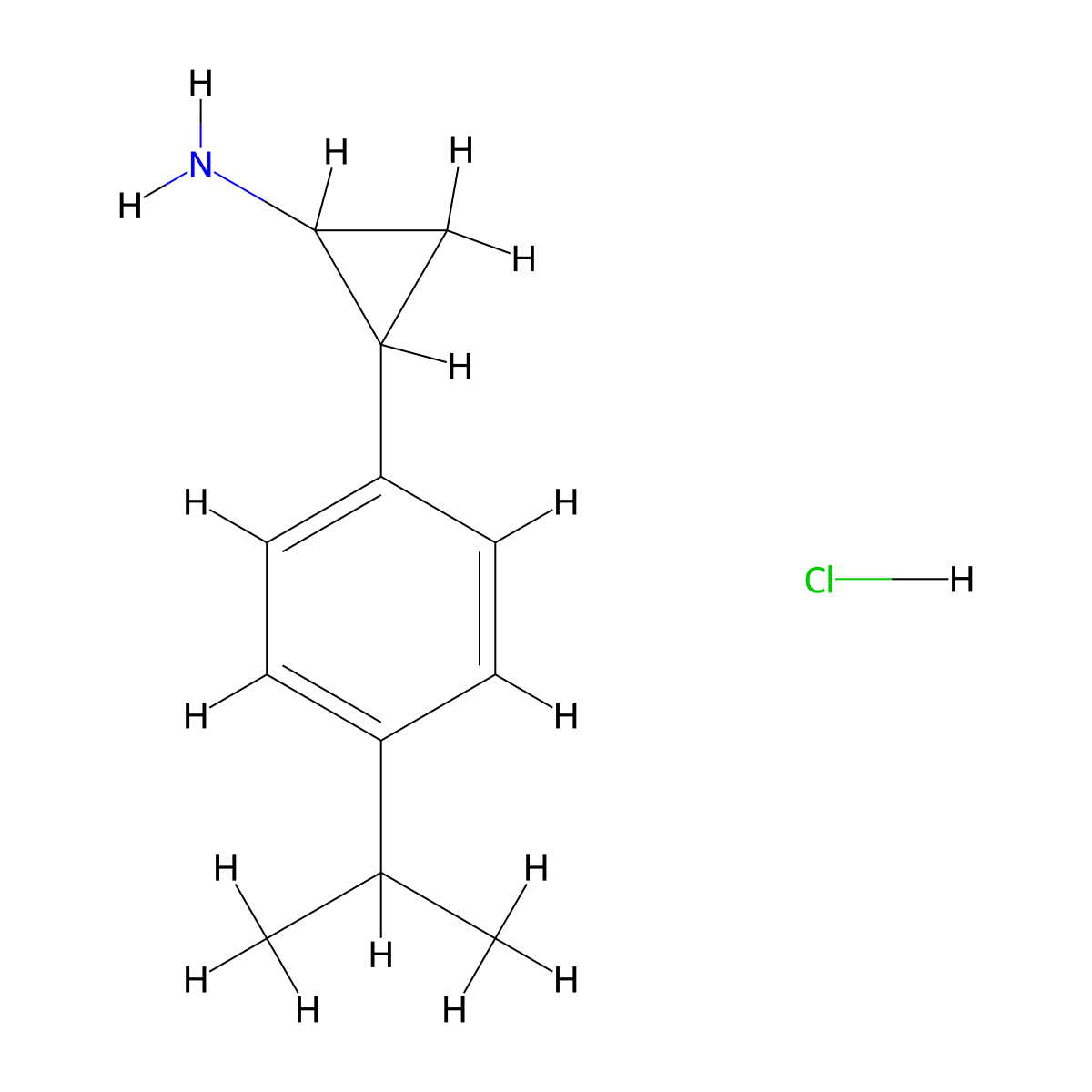 2-[4-(Propan-2-yl)phenyl]cyclopropan-1-amine hydrochloride molecular structure, CAS 1334147-67-9