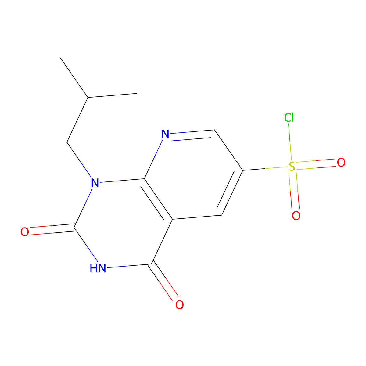 1-Isobutyl-2,4-dioxo-1,2,3,4-tetrahydropyrido[2,3-d]pyrimidine-6-sulfonyl chloride molecular structure, CAS 1334147-68-0
