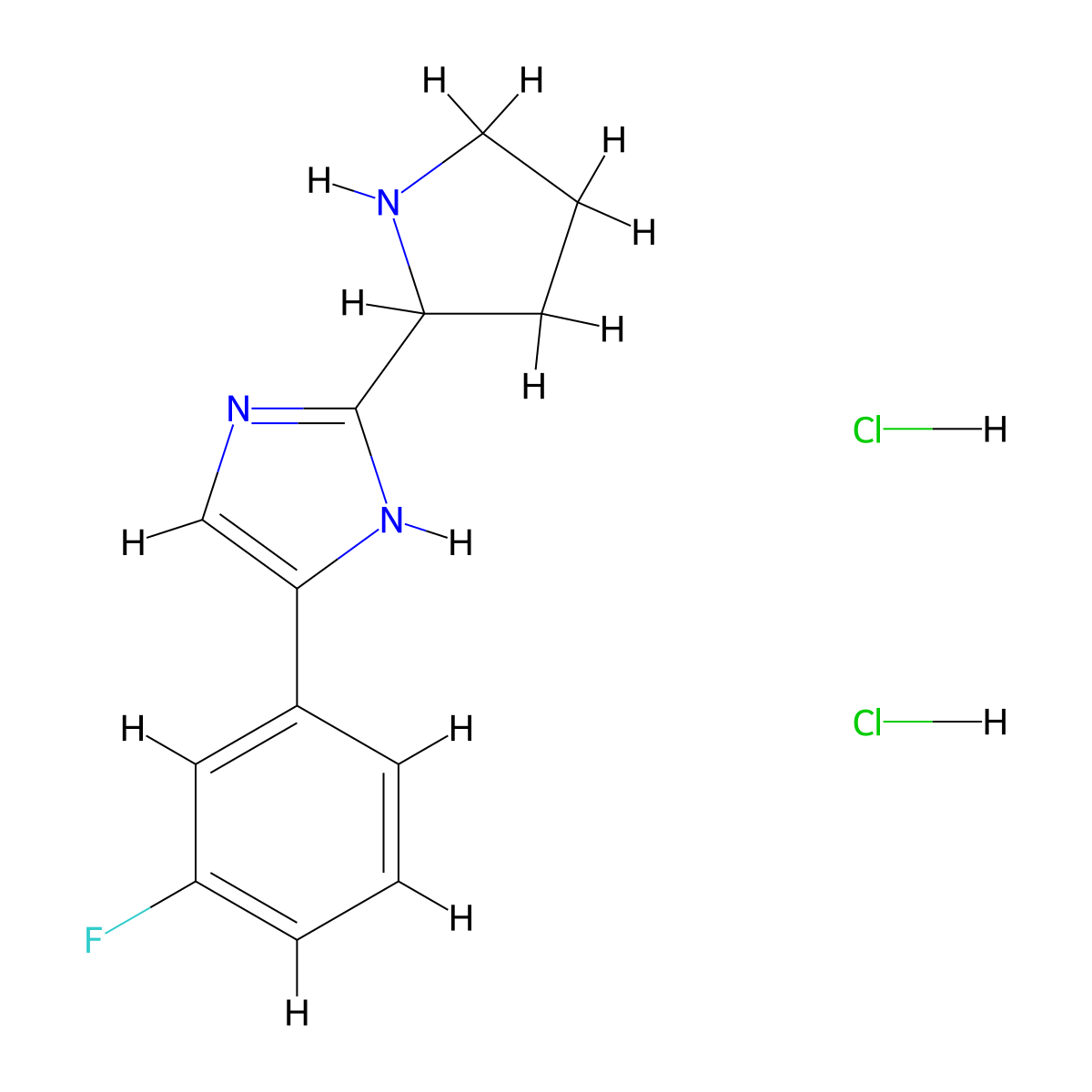 4-(3-fluorophenyl)-2-(pyrrolidin-2-yl)-1H-imidazole dihydrochloride molecular structure, CAS 1334147-76-0