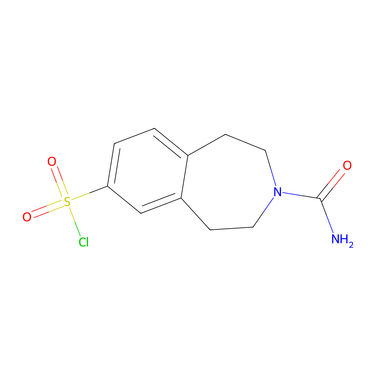 3-carbamoyl-2,3,4,5-tetrahydro-1H-3-benzazepine-7-sulfonyl chloride molecular structure, CAS 1334147-78-2