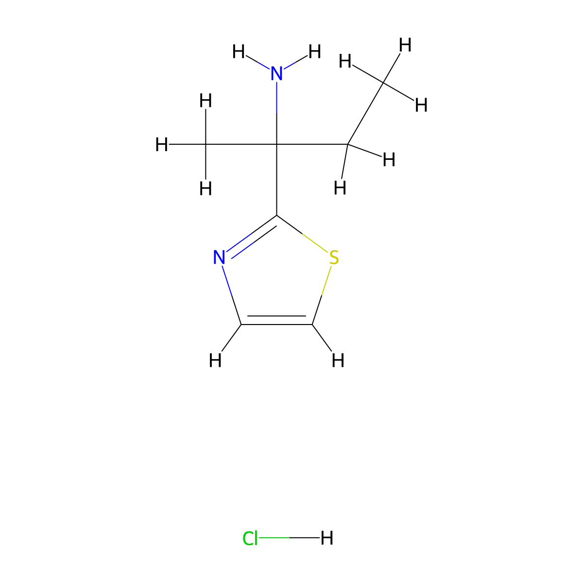 2-(1,3-Thiazol-2-yl)butan-2-amine hydrochloride molecular structure, CAS 1334147-82-8