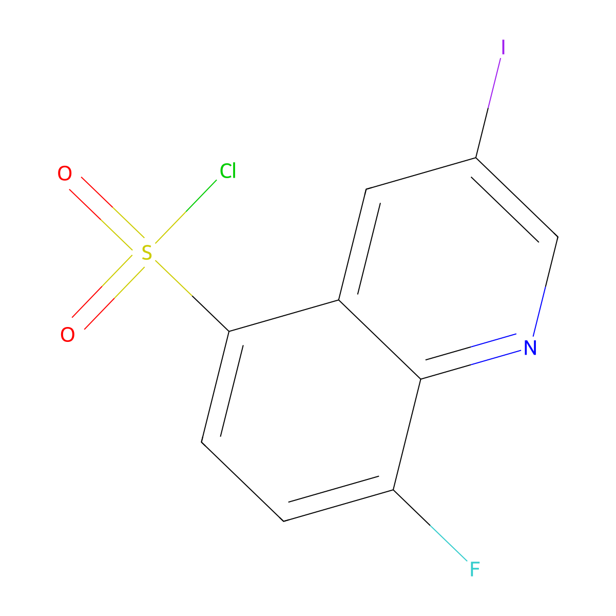 8-Fluoro-3-iodoquinoline-5-sulfonyl chloride molecular structure, CAS 1334147-83-9
