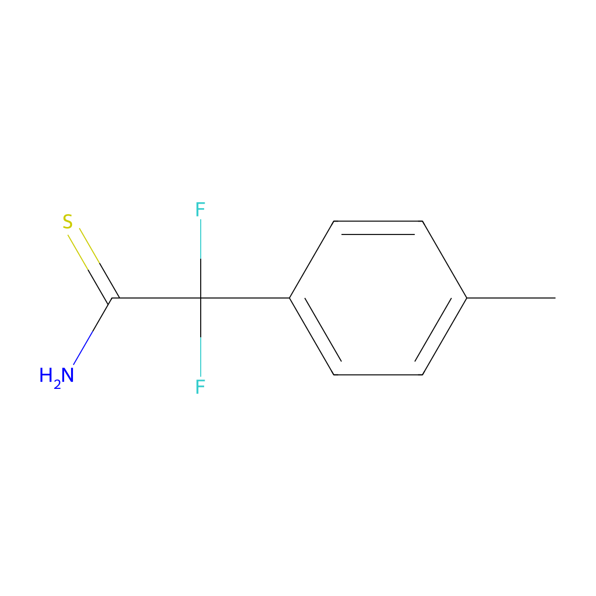 2,2-Difluoro-2-(4-methylphenyl)ethanethioamide molecular structure, CAS 1334147-86-2