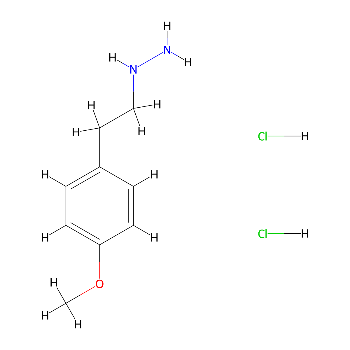 [2-(4-Methoxyphenyl)ethyl]hydrazine dihydrochloride molecular structure, CAS 1334147-93-1