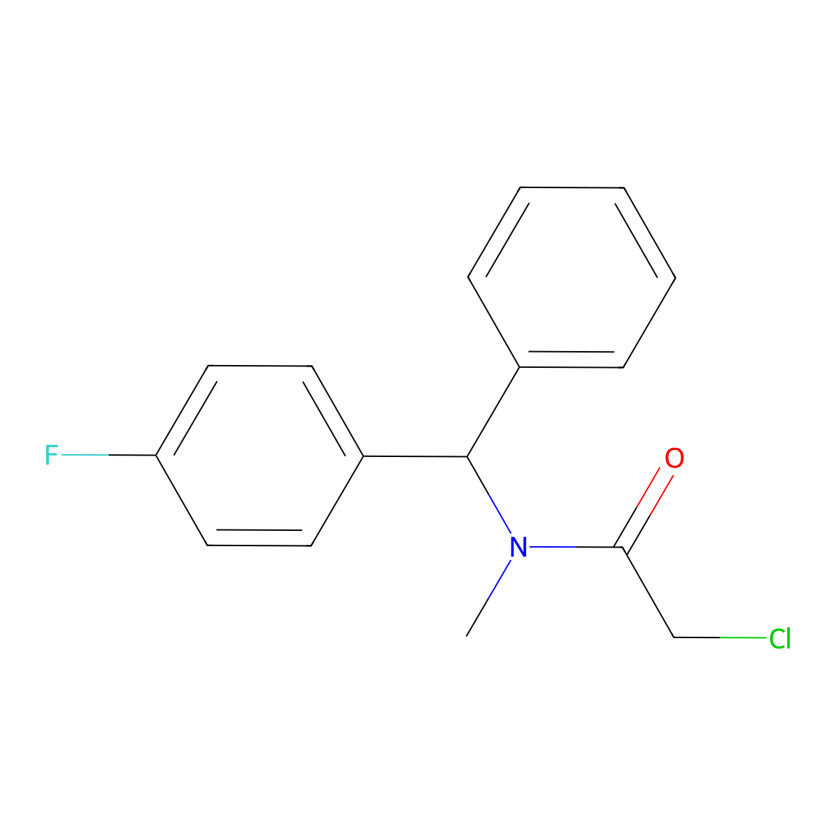 2-chloro-N-[(4-fluorophenyl)(phenyl)methyl]-N-methylacetamide molecular structure, CAS 1334148-04-7