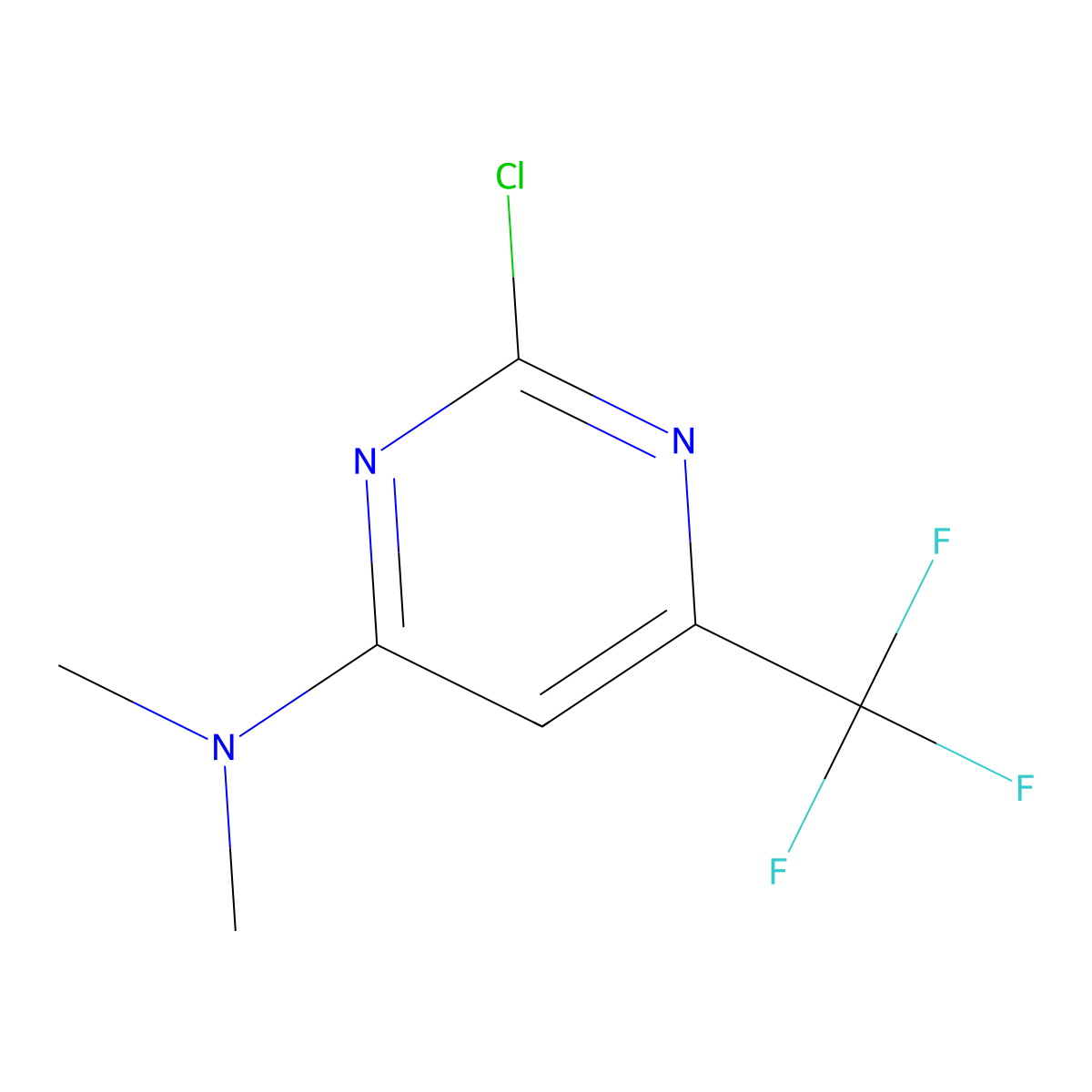 2-chloro-N,N-dimethyl-6-(trifluoromethyl)pyrimidin-4-amine molecular structure, CAS 1334148-14-9