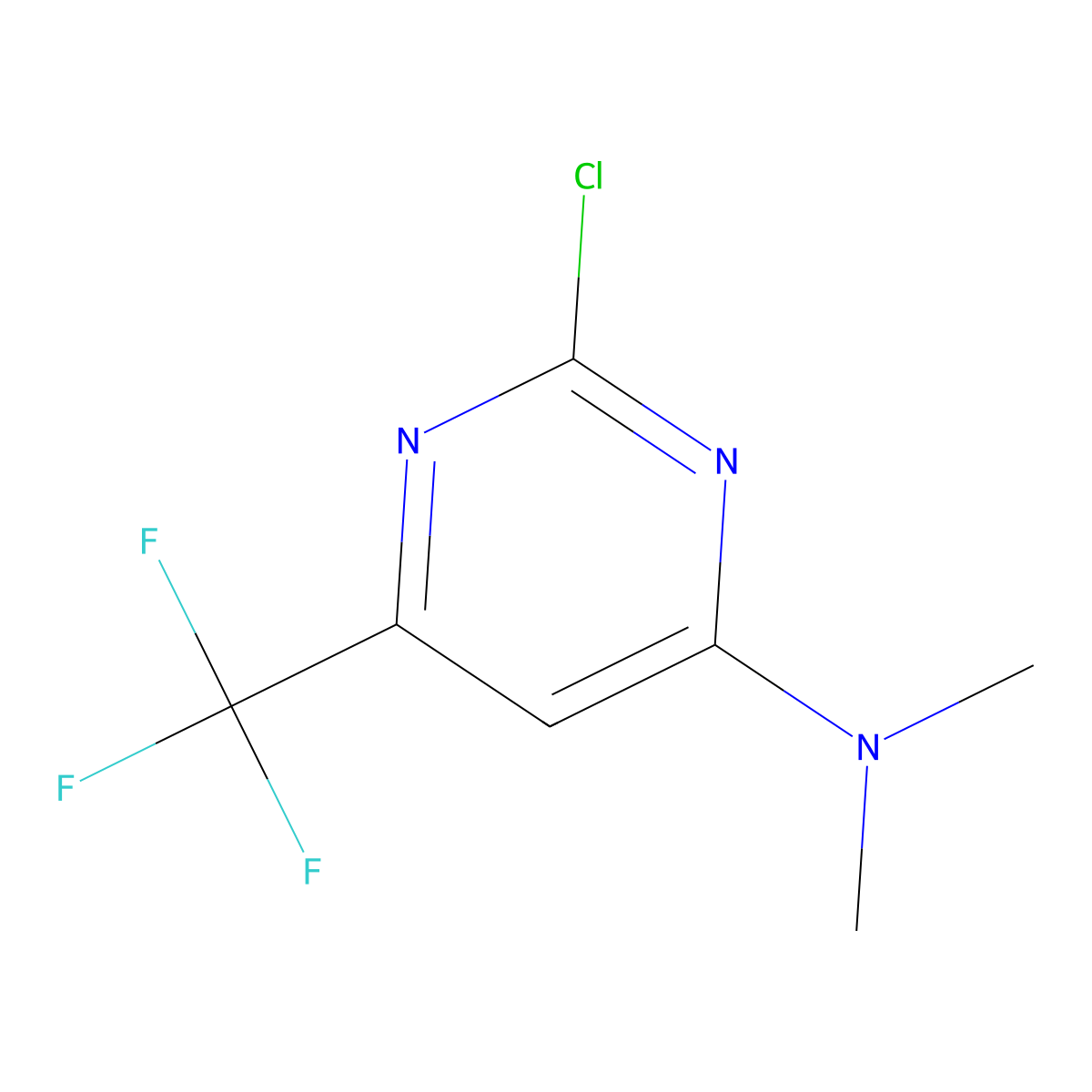 2-chloro-N,N-dimethyl-6-(trifluoromethyl)pyrimidin-4-amine molecular structure, CAS 1334148-14-9