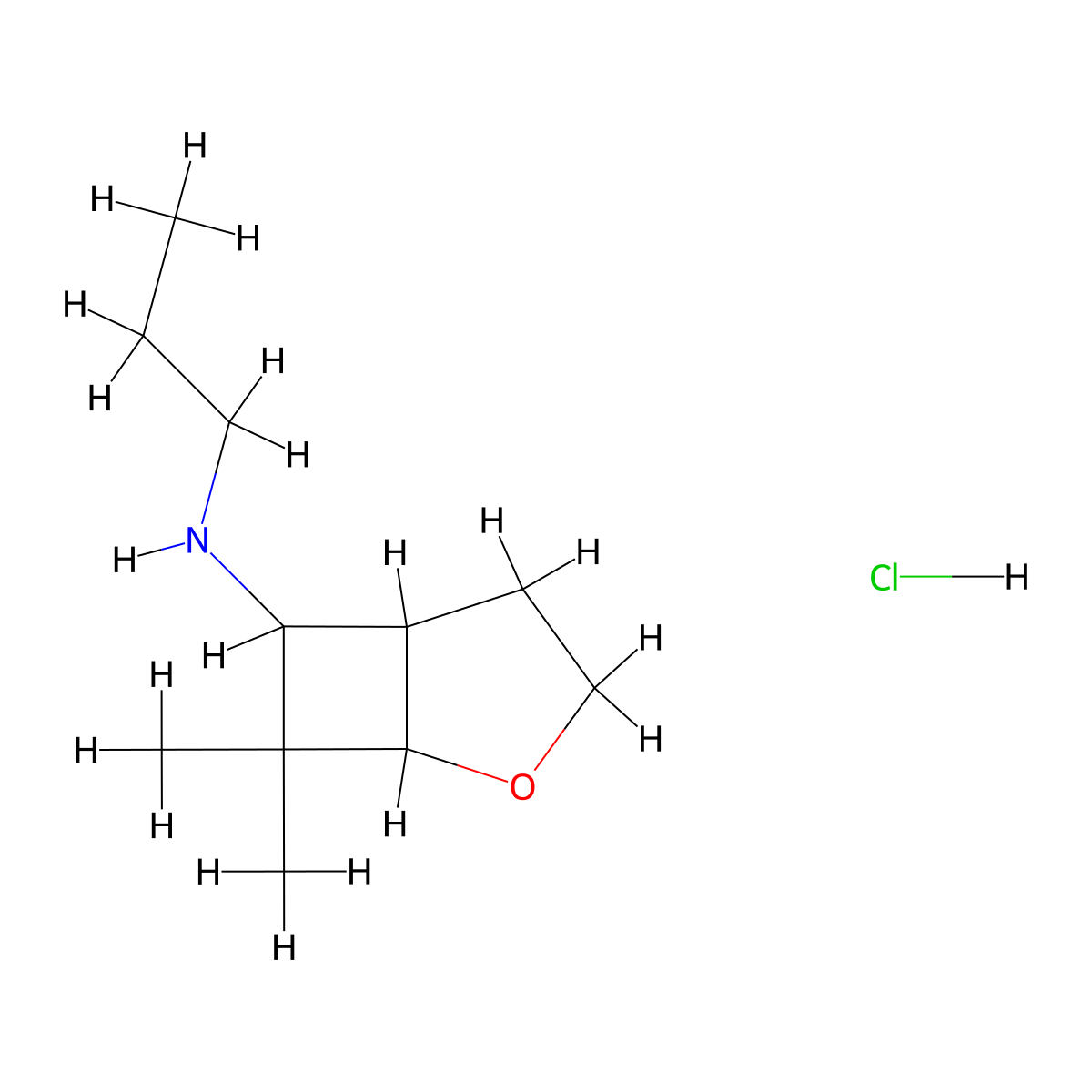 7,7-dimethyl-N-propyl-2-oxabicyclo[3.2.0]heptan-6-amine hydrochloride molecular structure, CAS 1334148-19-4