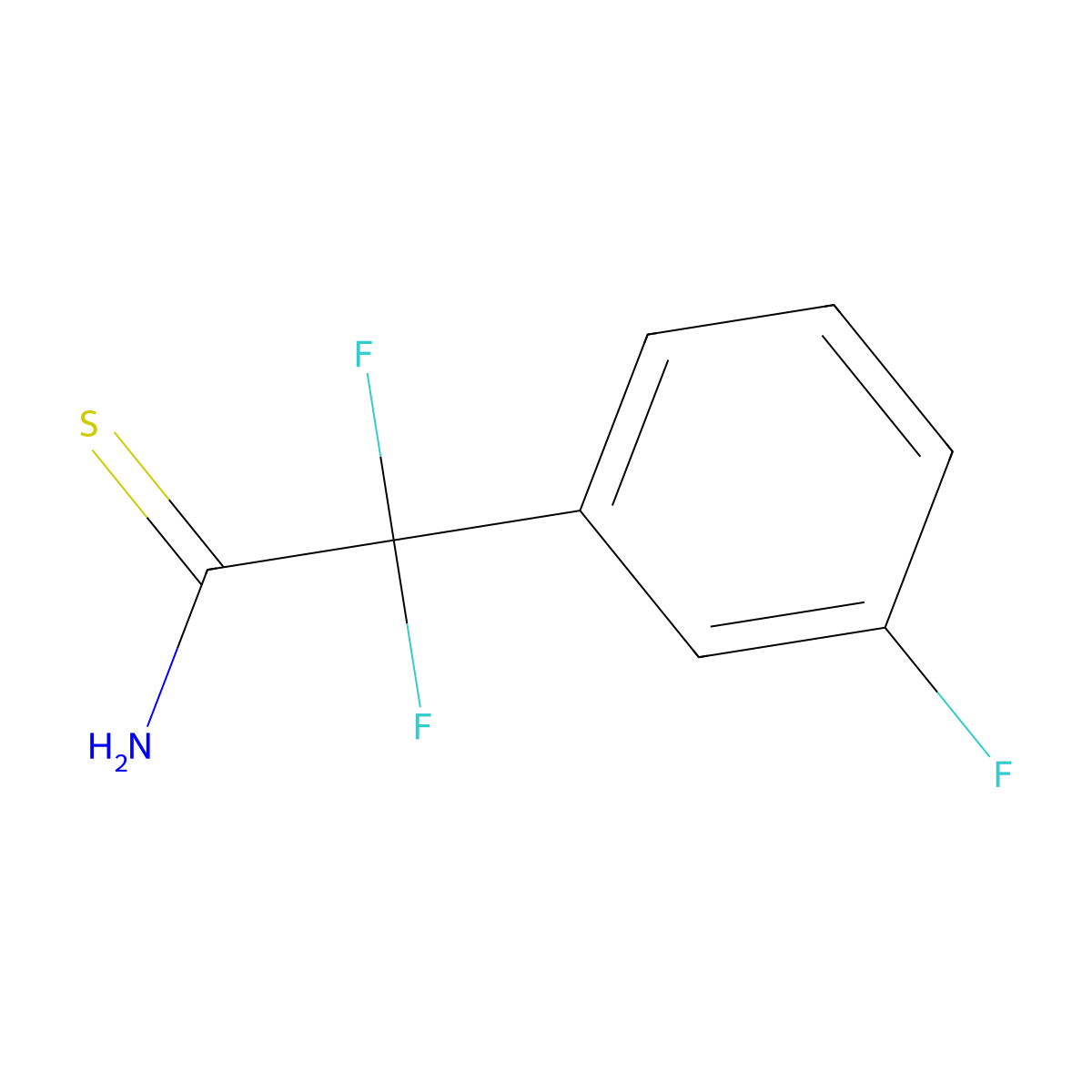 2,2-Difluoro-2-(3-fluorophenyl)ethanethioamide molecular structure, CAS 1334148-20-7