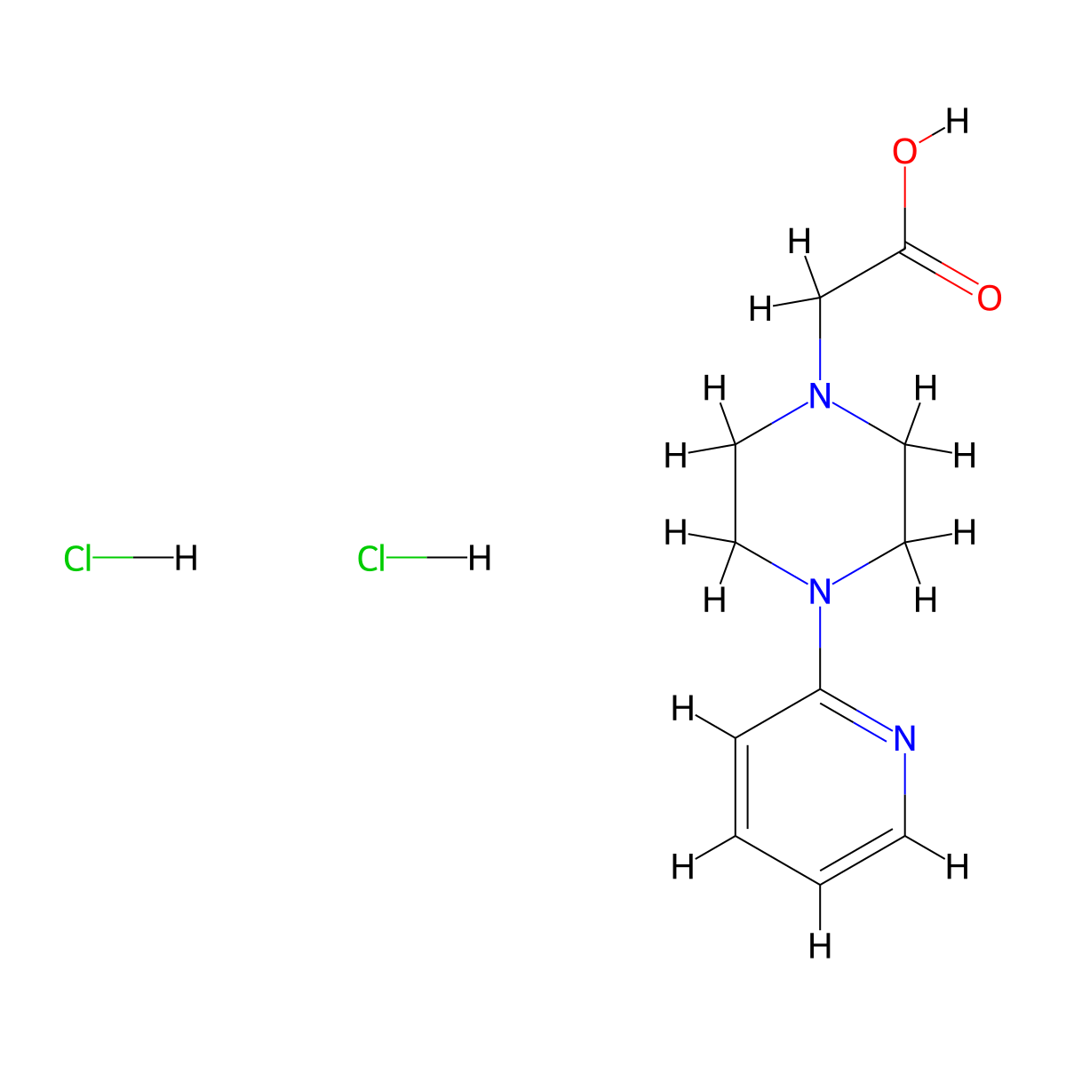 2-[4-(Pyridin-2-yl)piperazin-1-yl]acetic acid dihydrochloride molecular structure, CAS 1334148-21-8