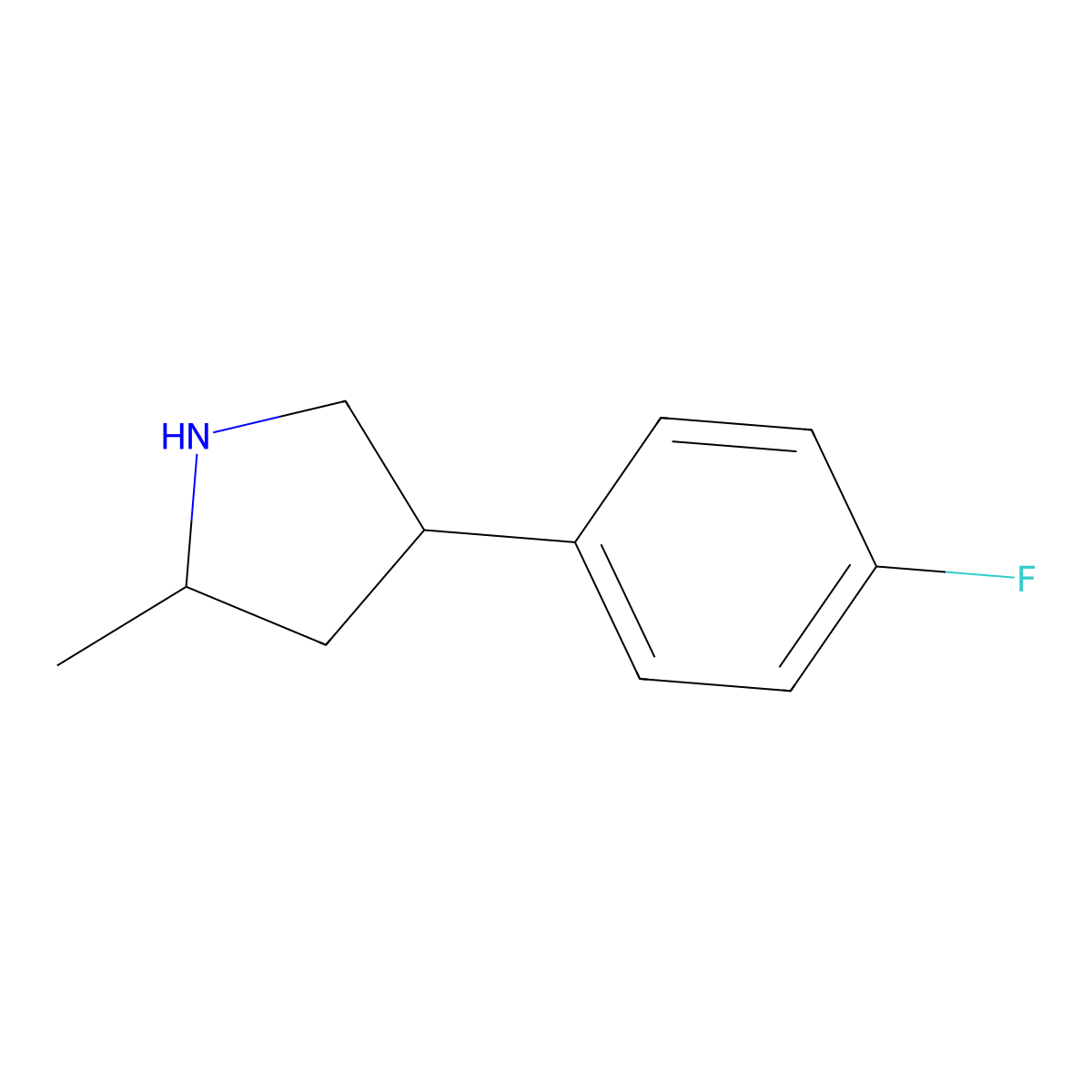4-(4-Fluorophenyl)-2-methylpyrrolidine molecular structure, CAS 1334148-23-0