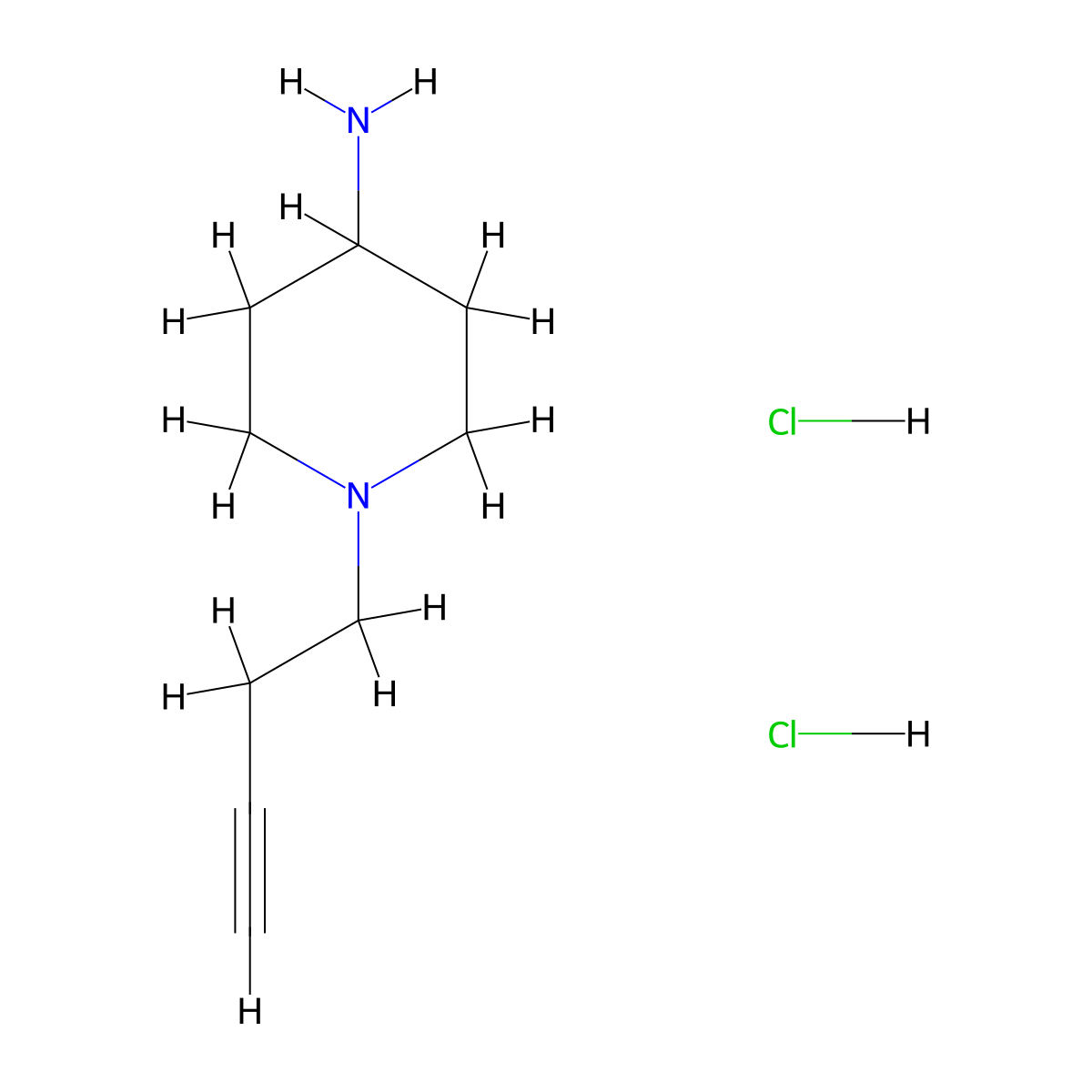 1-(But-3-yn-1-yl)piperidin-4-amine dihydrochloride molecular structure, CAS 1334148-24-1