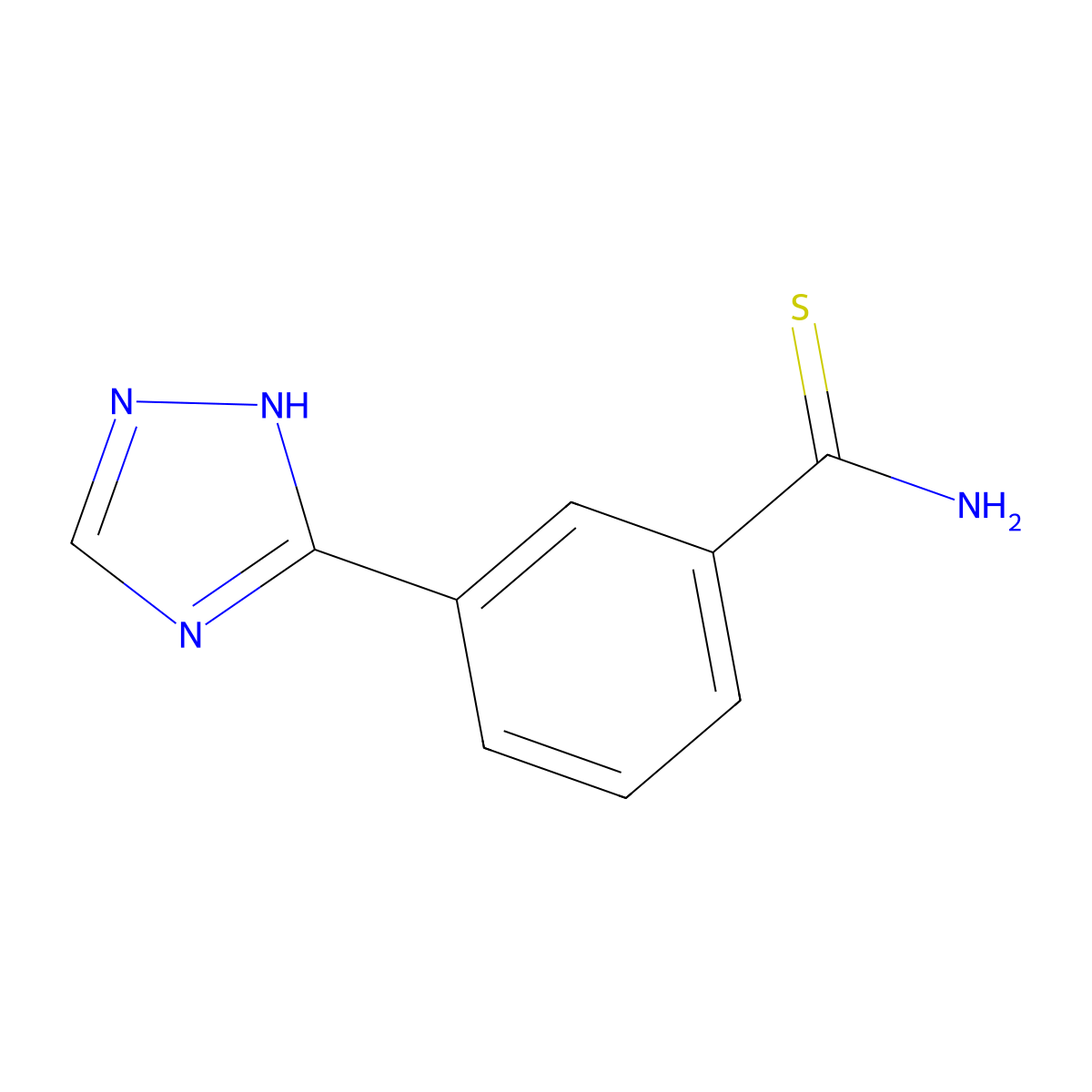 3-(1H-1,2,4-triazol-5-yl)benzene-1-carbothioamide molecular structure, CAS 1334148-25-2