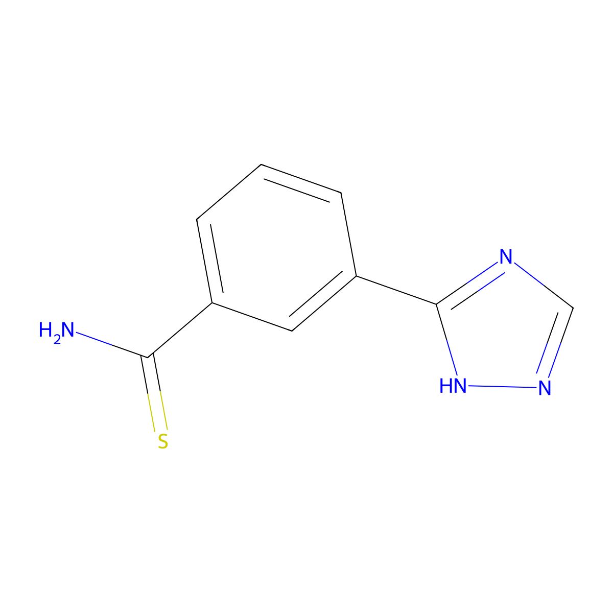 3-(1H-1,2,4-triazol-5-yl)benzene-1-carbothioamide molecular structure, CAS 1334148-25-2