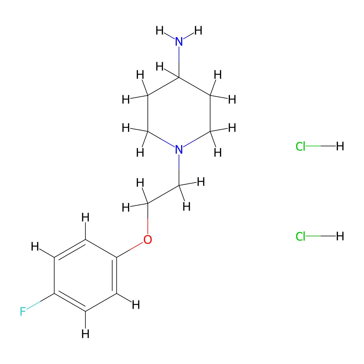 1-[2-(4-Fluorophenoxy)ethyl]piperidin-4-amine dihydrochloride molecular structure, CAS 1334148-29-6