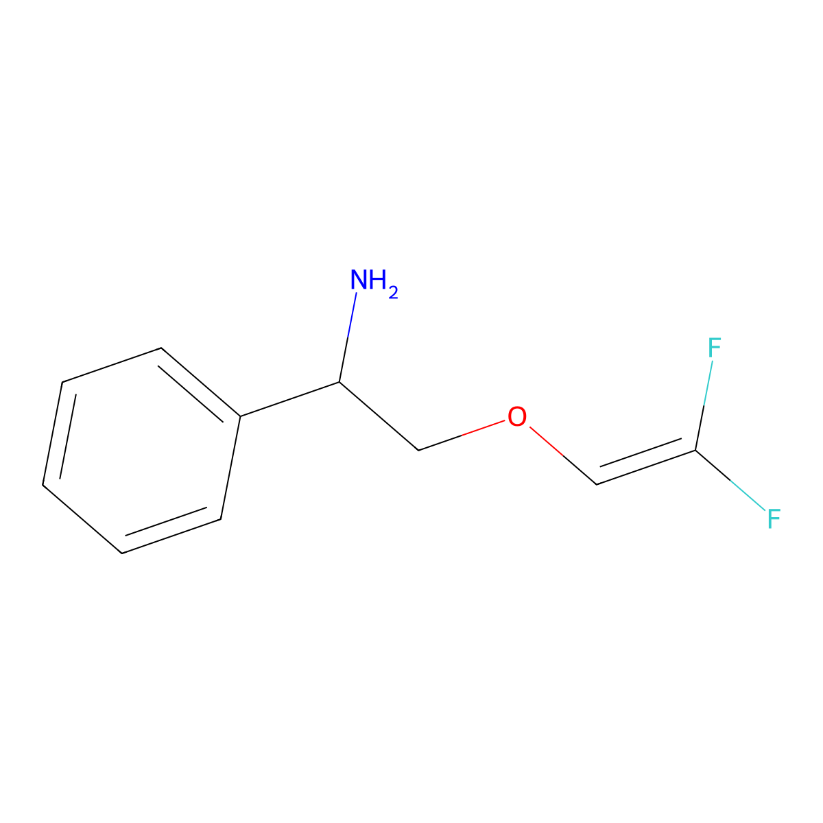 2-[(2,2-Difluoroethenyl)oxy]-1-phenylethan-1-amine molecular structure, CAS 1334148-32-1