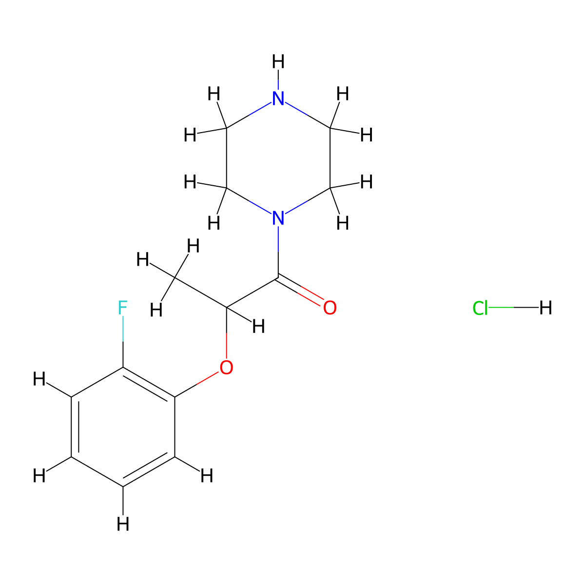 2-(2-Fluorophenoxy)-1-(piperazin-1-yl)propan-1-one hydrochloride molecular structure, CAS 1334148-33-2