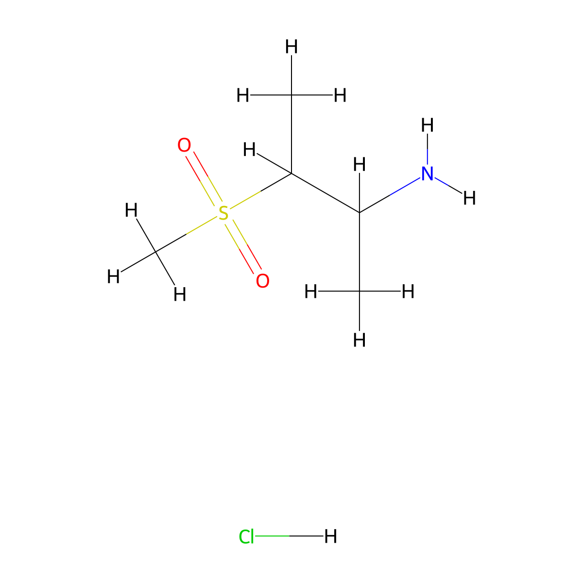 3-Methanesulfonylbutan-2-amine hydrochloride molecular structure, CAS 1334148-36-5