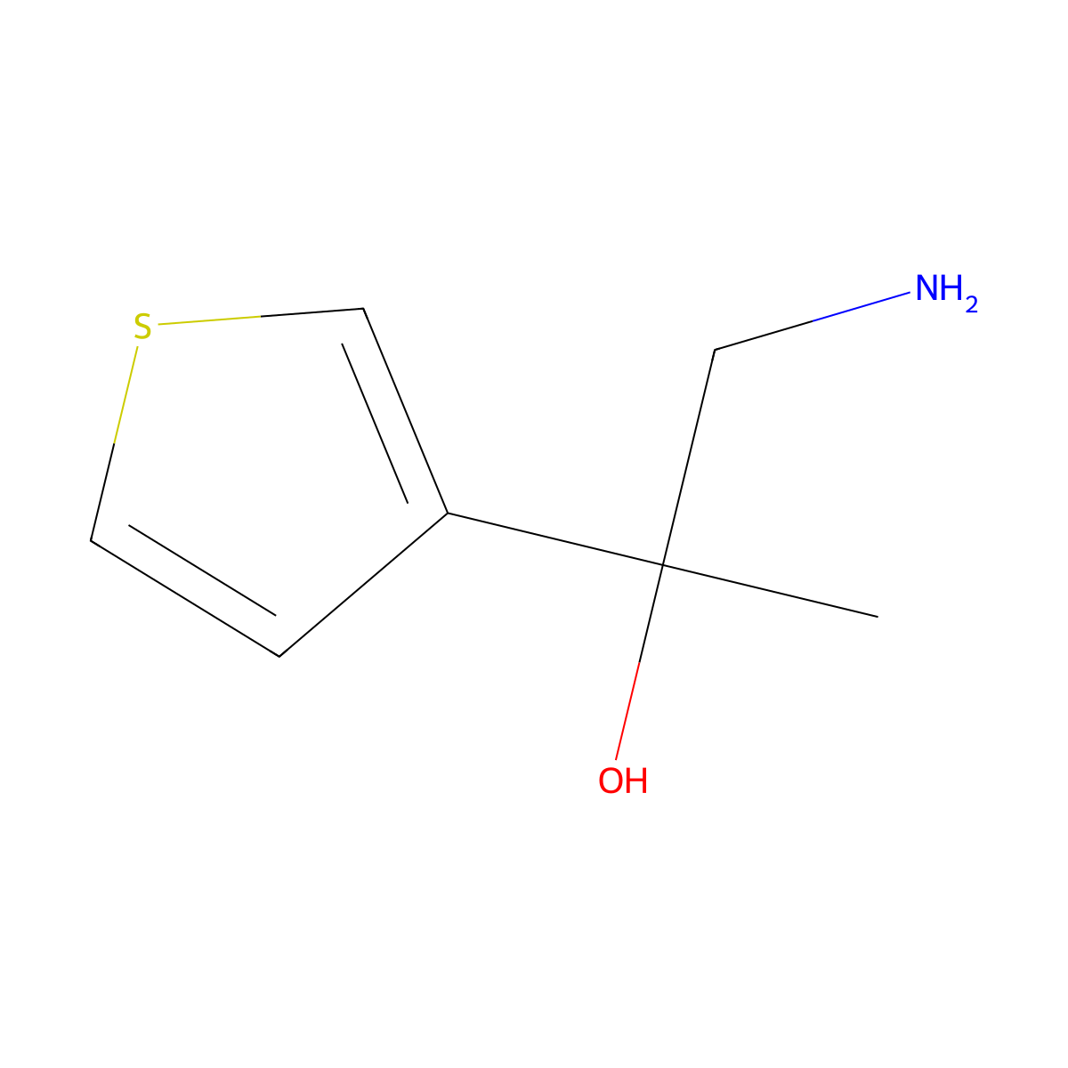 1-Amino-2-(thiophen-3-yl)propan-2-ol molecular structure, CAS 1334148-40-1
